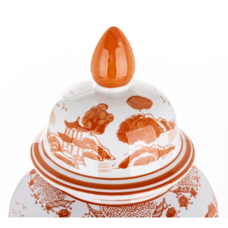 Amfora pojemnik z pokrywą 49x25 cm AMALA pomarańczowa