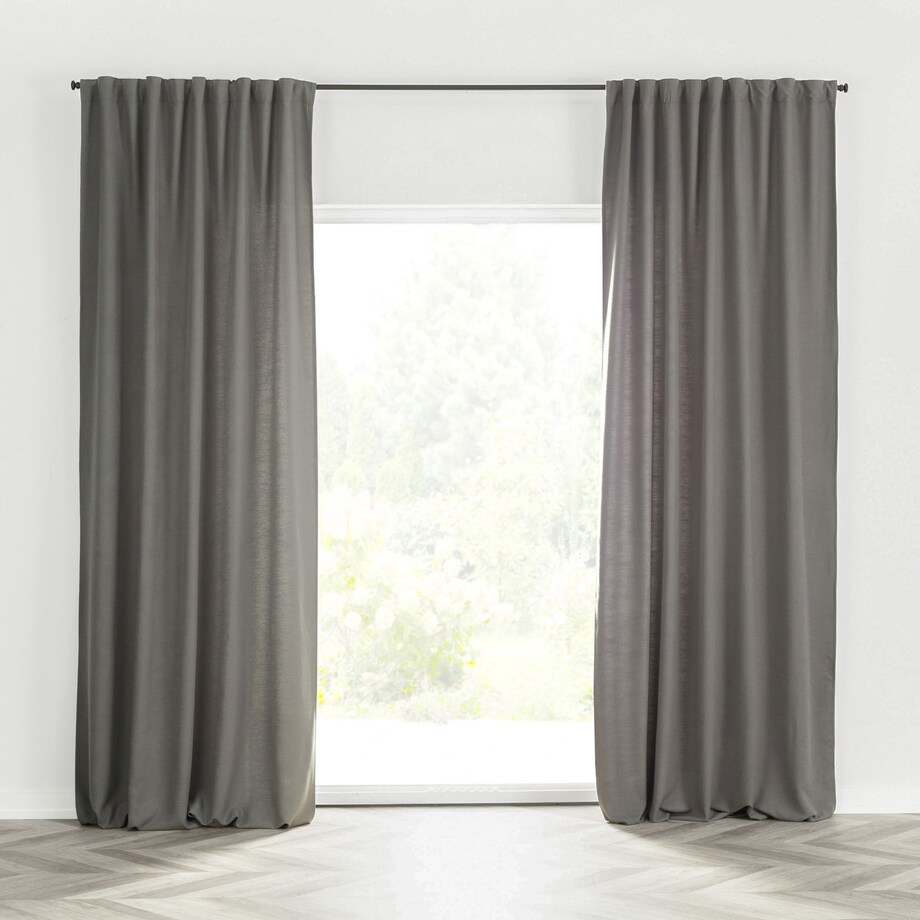 Zasłona BASIC na taśmie marszczącej 140x280cm ciemnoszary 1 szt. 140x280 szary
