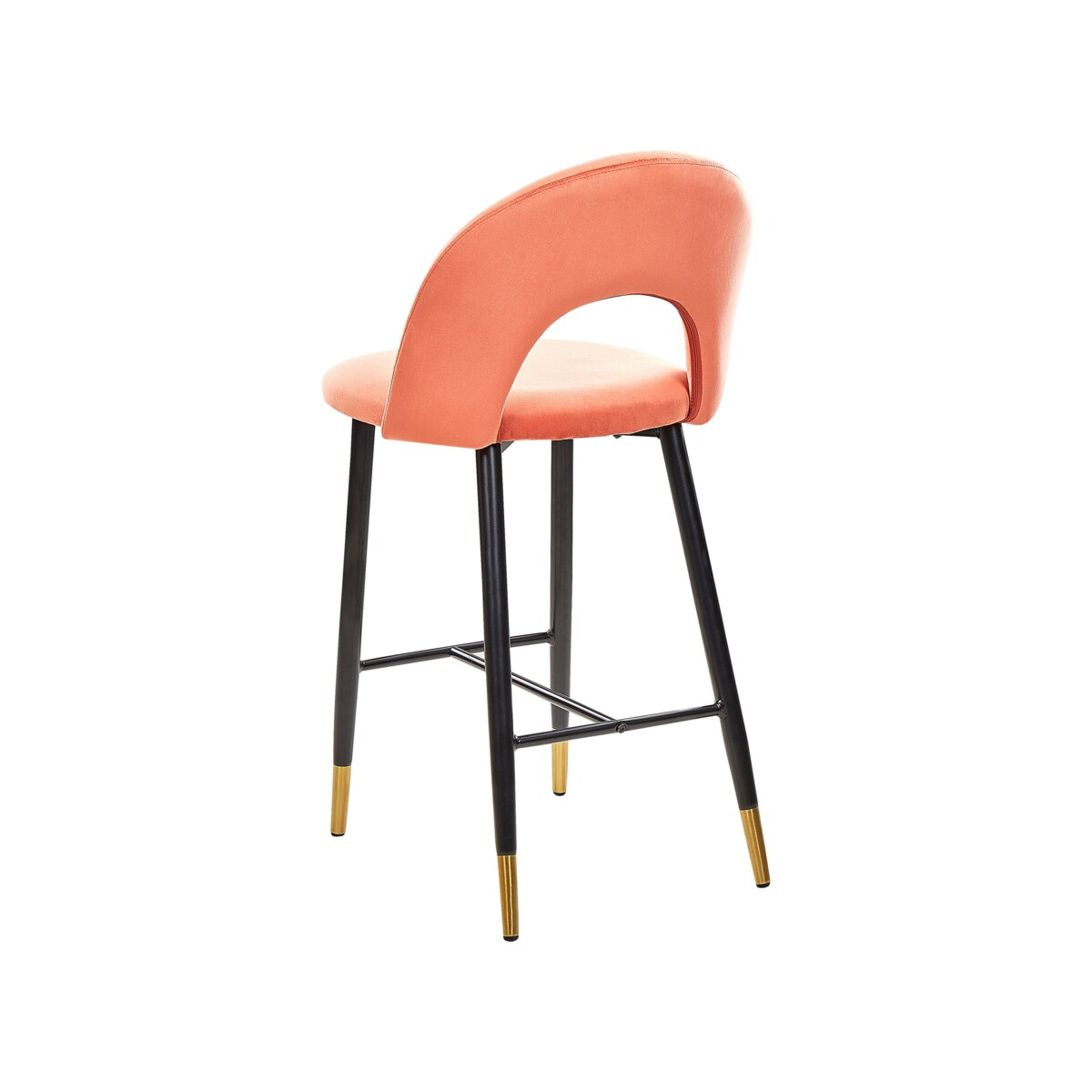 Zestaw 2 krzeseł barowych welurowy koralowy FALTON