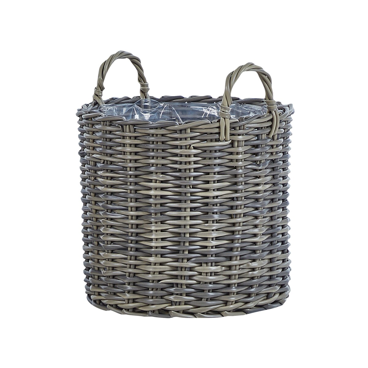 Zestaw 3 koszy na kwiaty z technorattanu brązowoszary NIKITI