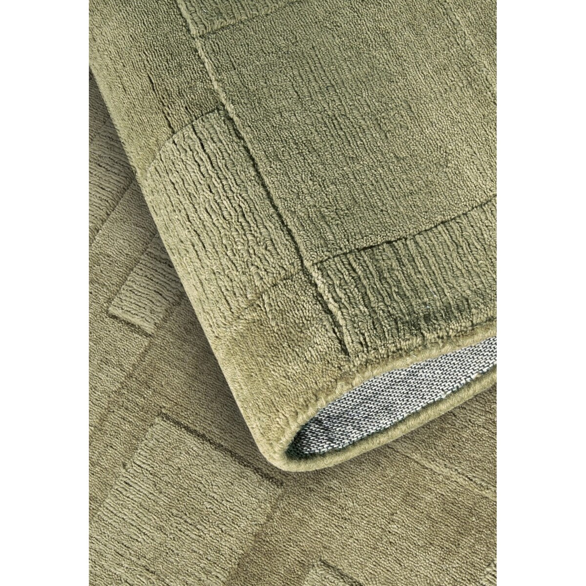 Chodnik wełniany do korytarza 80x250cm, zielony nowoczesny wzór 3D