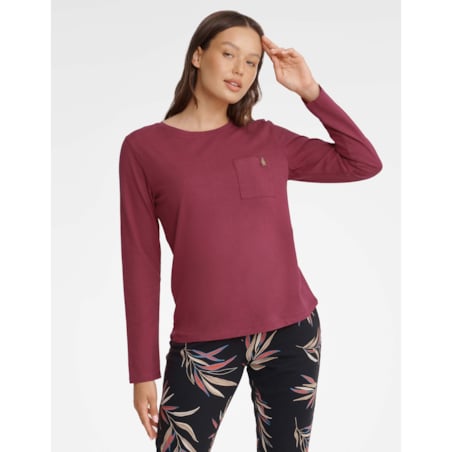 Piżama Garden 40929-83X Bordowo-Czarna Bordowo-Czarny, XL