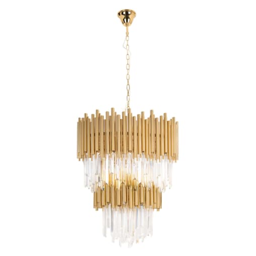 LAMPA wisząca VOGUE P0283 Maxlight glamour OPRAWA kryształowa zwis sople crystal złote przezroczyste