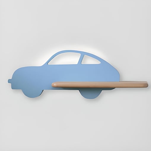 Drewniana LAMPA ścienna Kids Car 21-84798 Candellux dekoracyjna OPRAWA dziecięca LED 5W 4000K półka samochód niebieski drewno