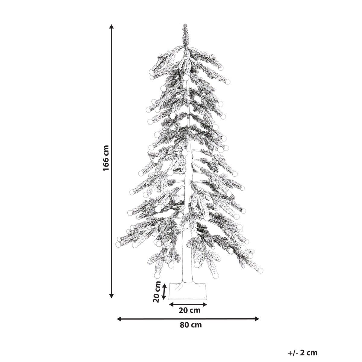 Dekoracja ogrodowa LED HASSLAN Choinka 166 cm Biały