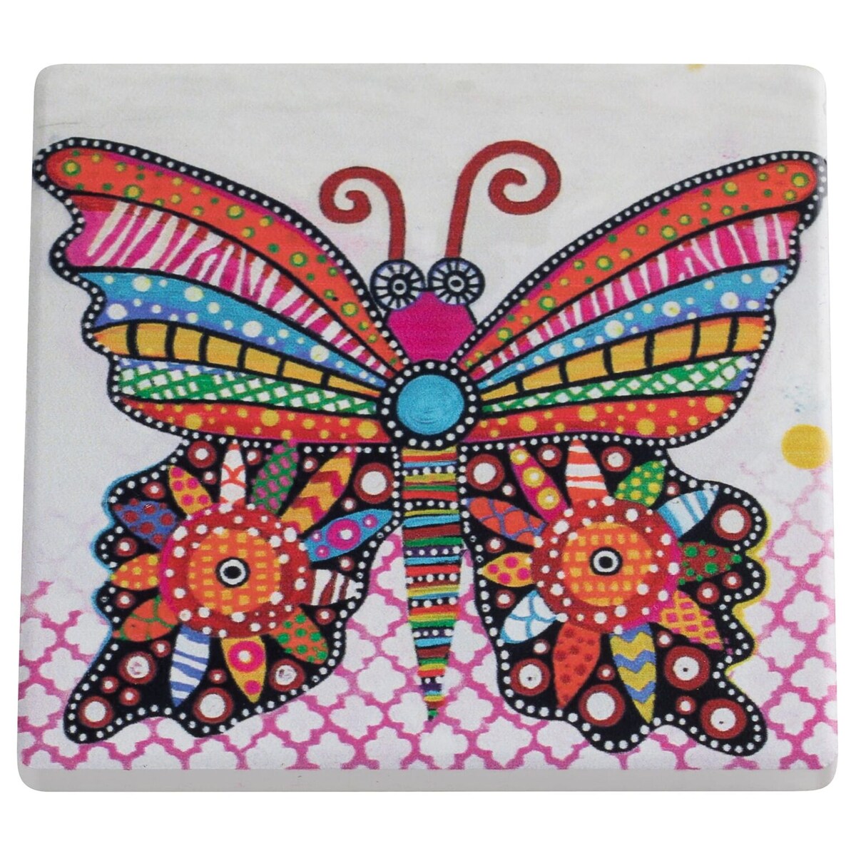 Podkładka pod kubek Smile Style Flutter, biała z nadrukiem