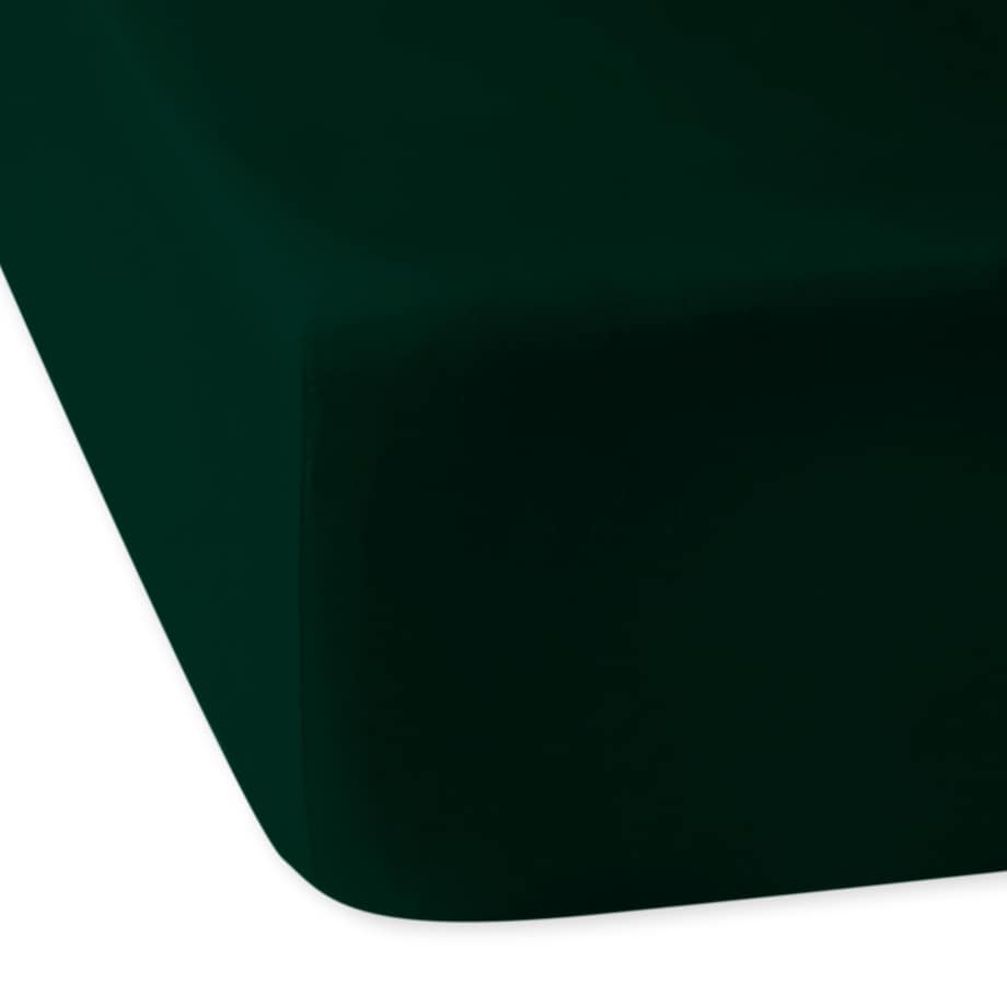 Prześcieradło satynowe z gumką 90x200 kolor butelkowa zieleń