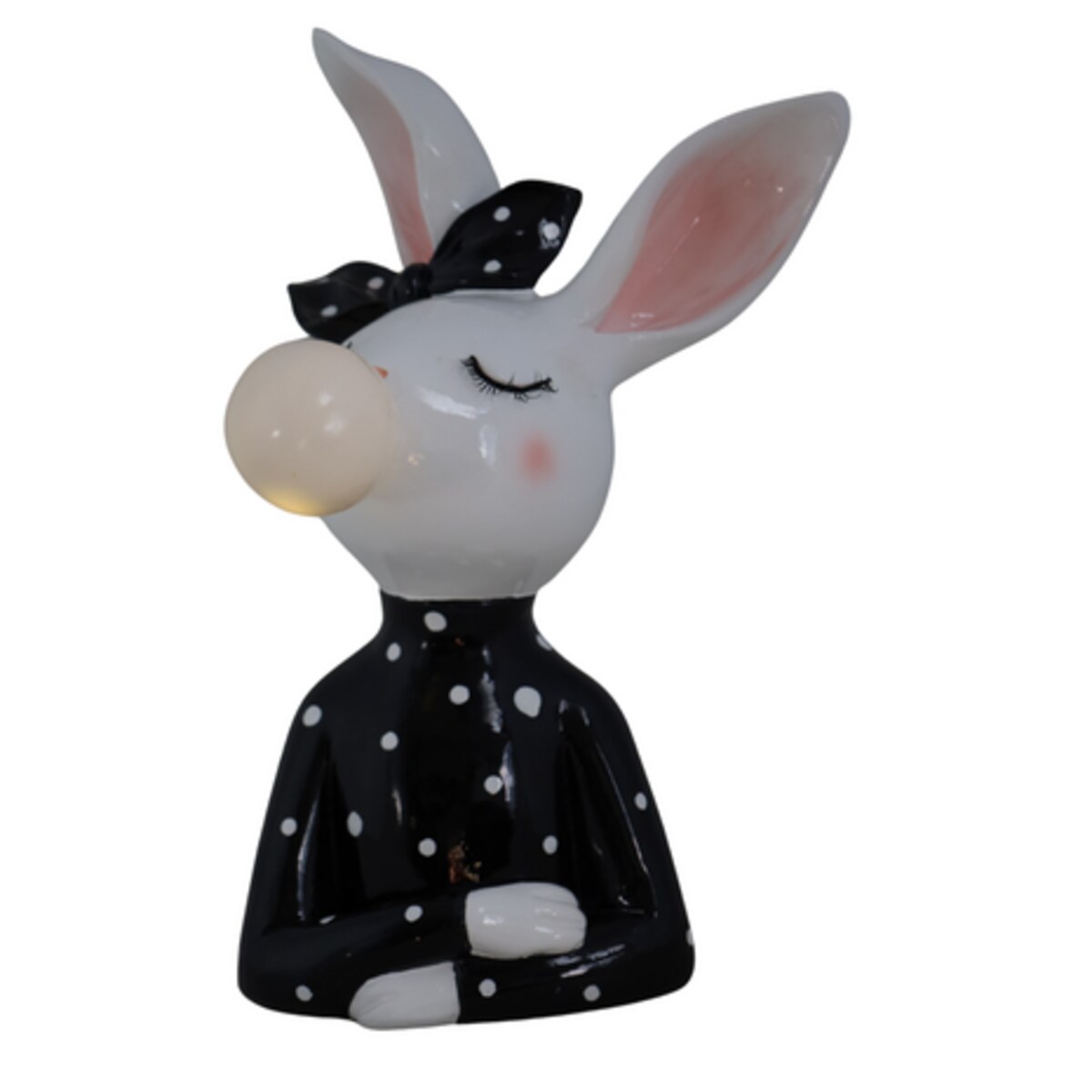 Figurka ceramiczna - popiersie króliczki 28x20x2 cm LED