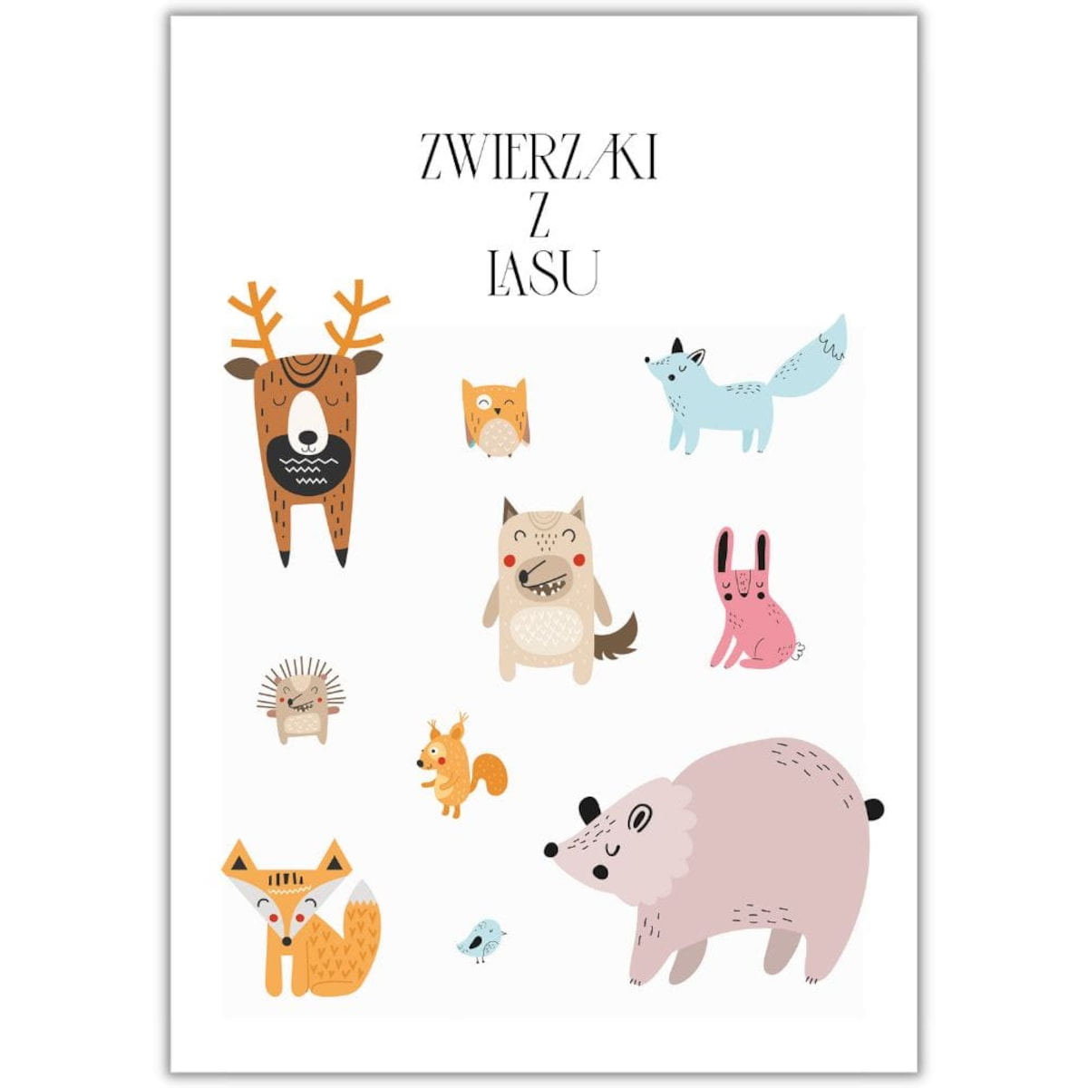 plakat zwierzaki z lasu 50x70 cm