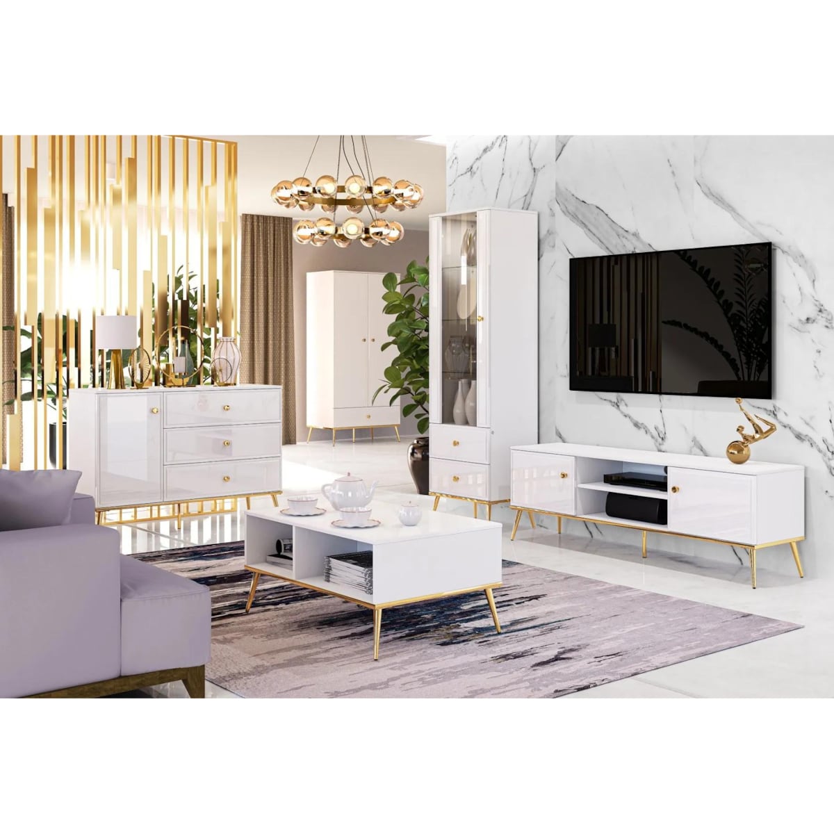 Komoda GALENA 120 1D3S biały połysk