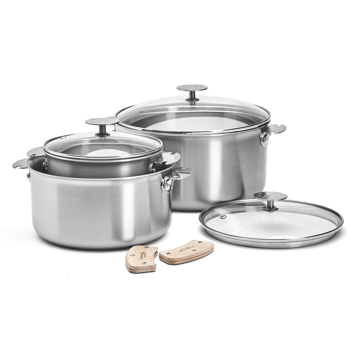 De Buyer ALCHIMY LOQY Zestaw 3 garnków z pokrywkami i uchyt