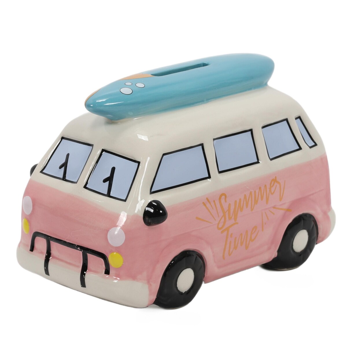 Kolorowa skarbonka ceramiczna z motywem podróży