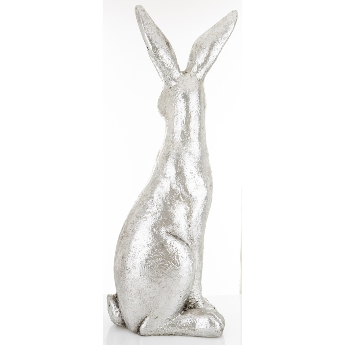 Dekoracja - zając srebrny 60x18x21 cm FADIY