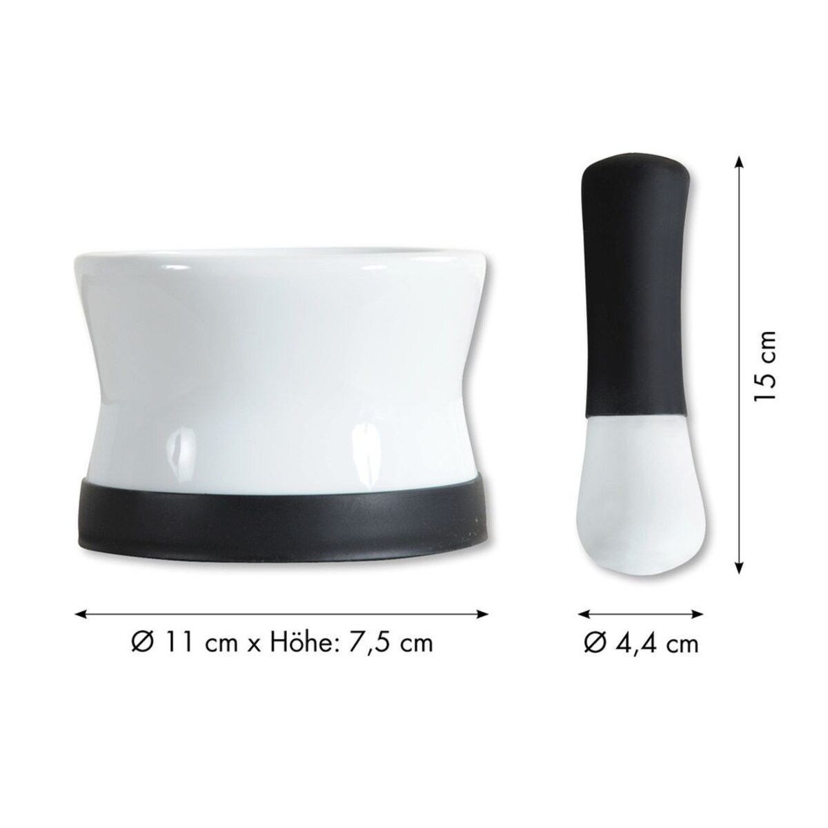 Solidny moździerz z tłuczkiem z porcelany, KESPER