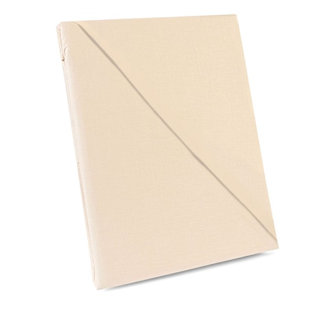 Prześcieradło bawełniane bez gumki 200x220 + dodatkowe 5cm po bokach jasno beżowe