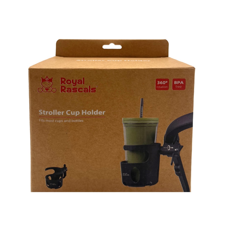 Uniwersalny uchwyt na kubek do wózka dziecięcego czarny 1 szt., Royal Rascals