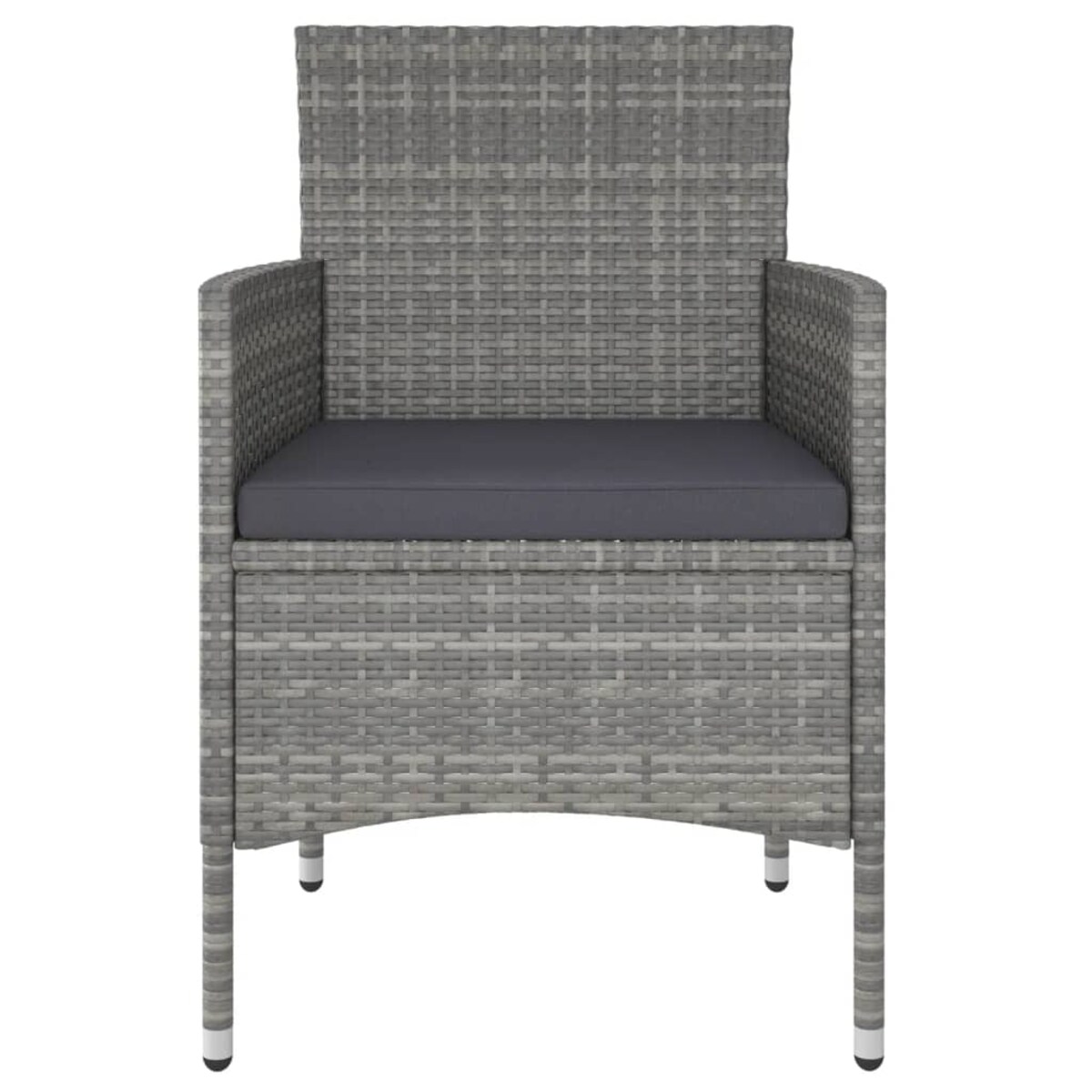 vidaXL 5-cz. zestaw ogrodowy, polirattan i hartowane szkło, szary