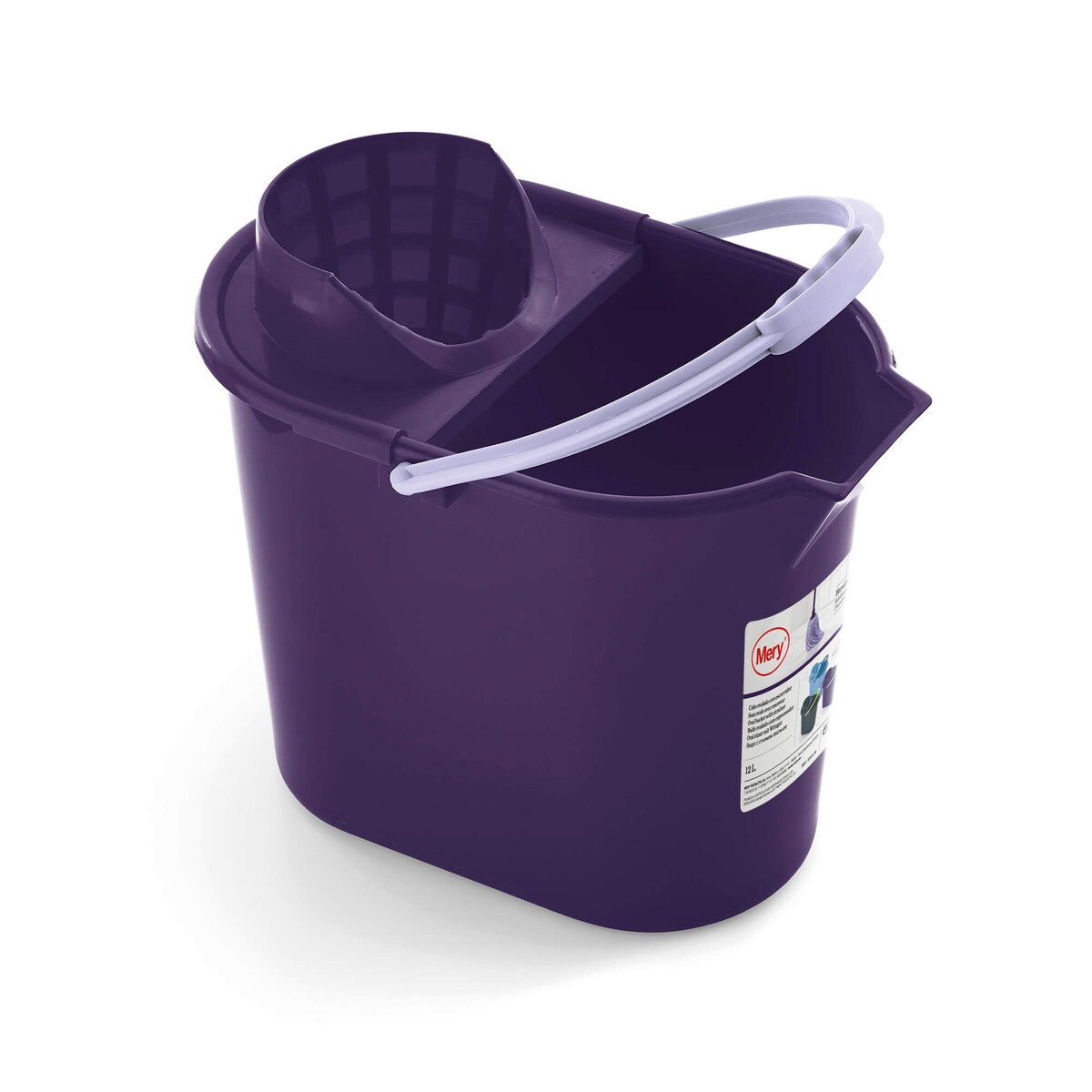 Owalne wiadro z wyciskaczem Mery - 12 ltr, Fioletowy