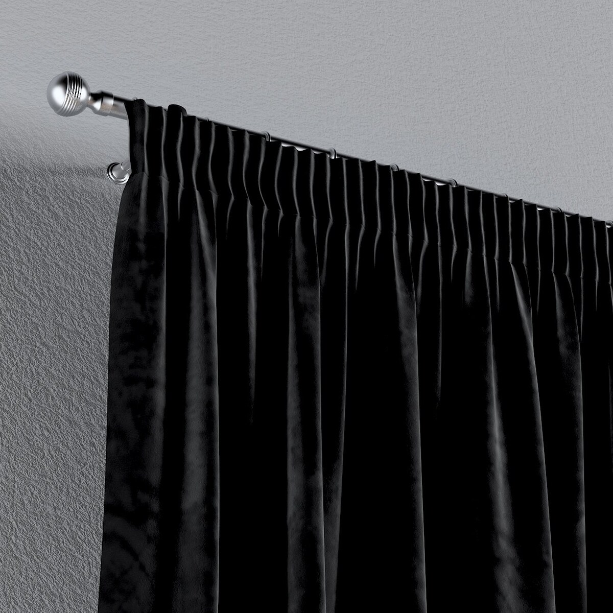 Zasłona na taśmie marszczącej 1 szt. 130x245 głęboka czerń