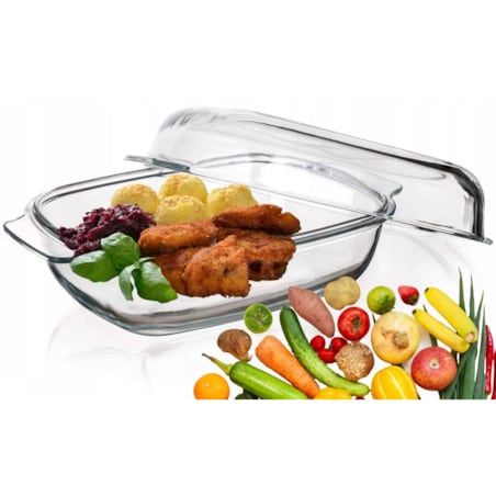 SZKLANE NACZYNIE brytfanna do pieczenia kurczaka obiadu zapiekanki 5,7L duo