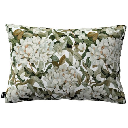 Poszewka Kinga na poduszkę prostokątną 47x28 zielone liście na białym tle