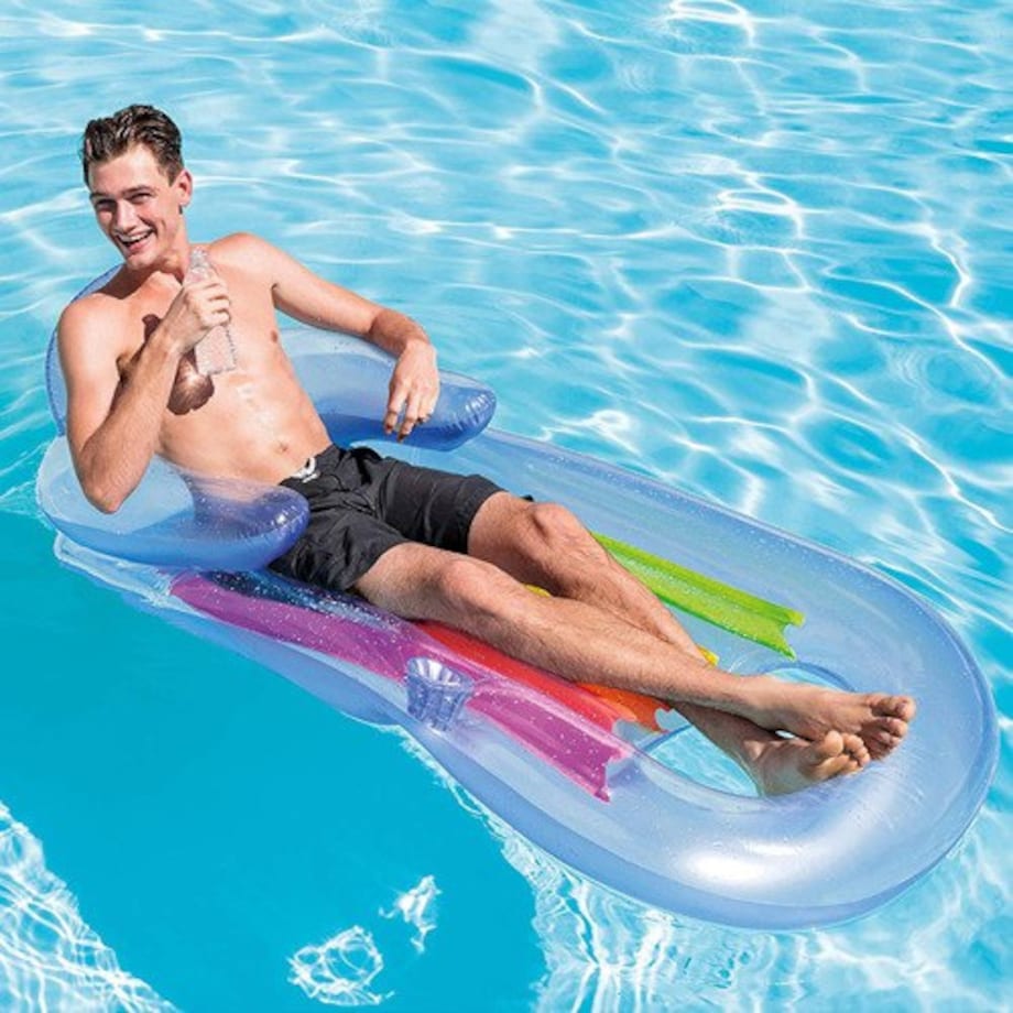 Materac dmuchany fotel do pływania 160x85cm INTEX