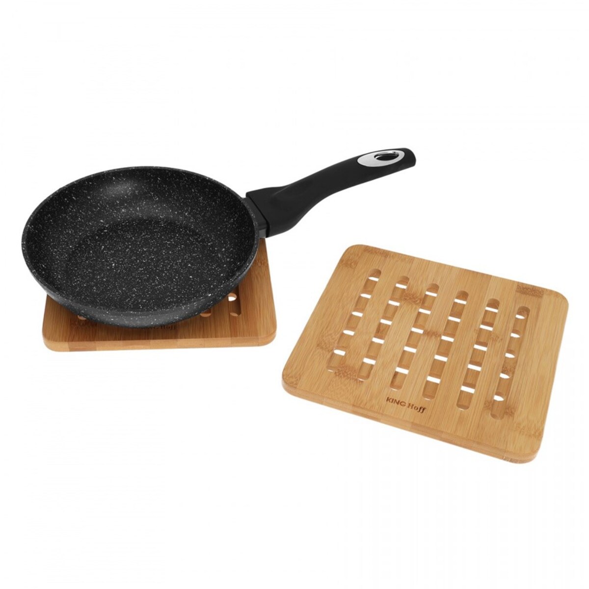 Kinghoff zestaw kwadratowych podstawek z bambusa 20cm KH1216