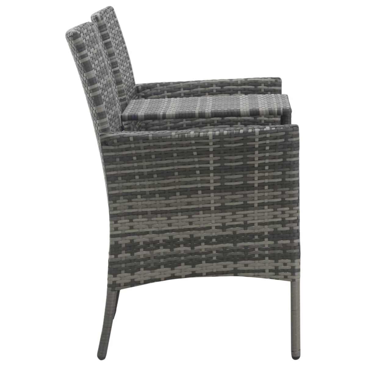 vidaXL Dwuosobowa sofa ogrodowa ze stolikiem, polirattan, antracyt