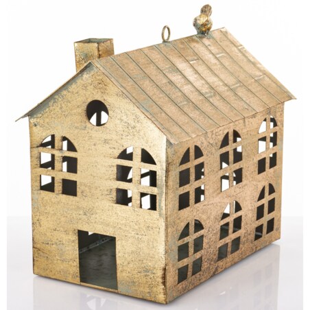 Dekoracja - metalowy domek 29,5x29x20,5 cm MUOYA