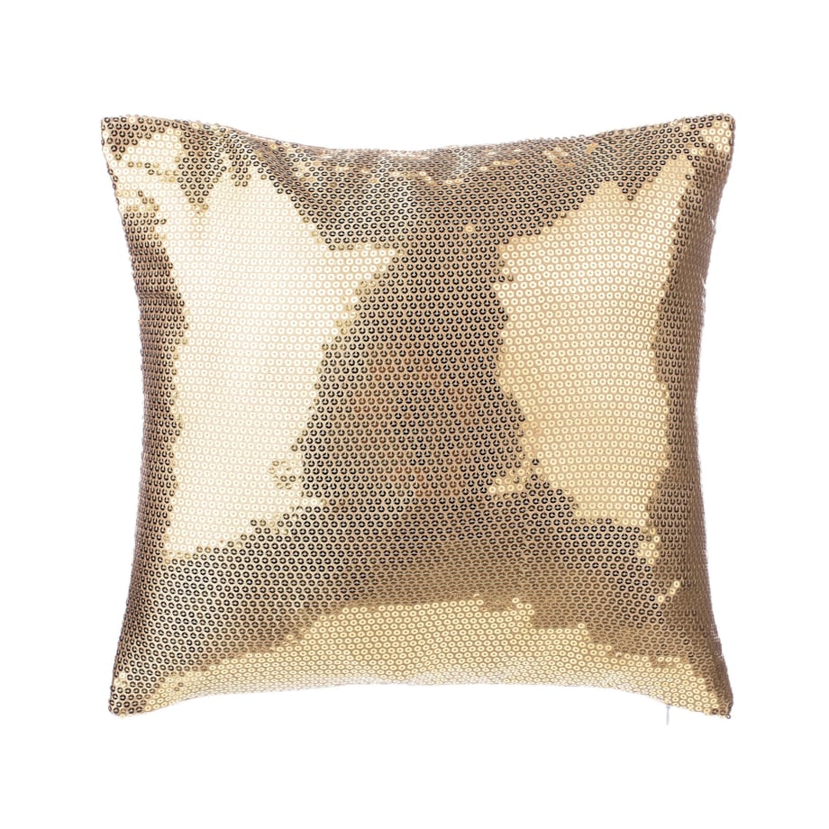 2 poduszki dekoracyjne w cekiny 45 x 45 cm złote ASTER