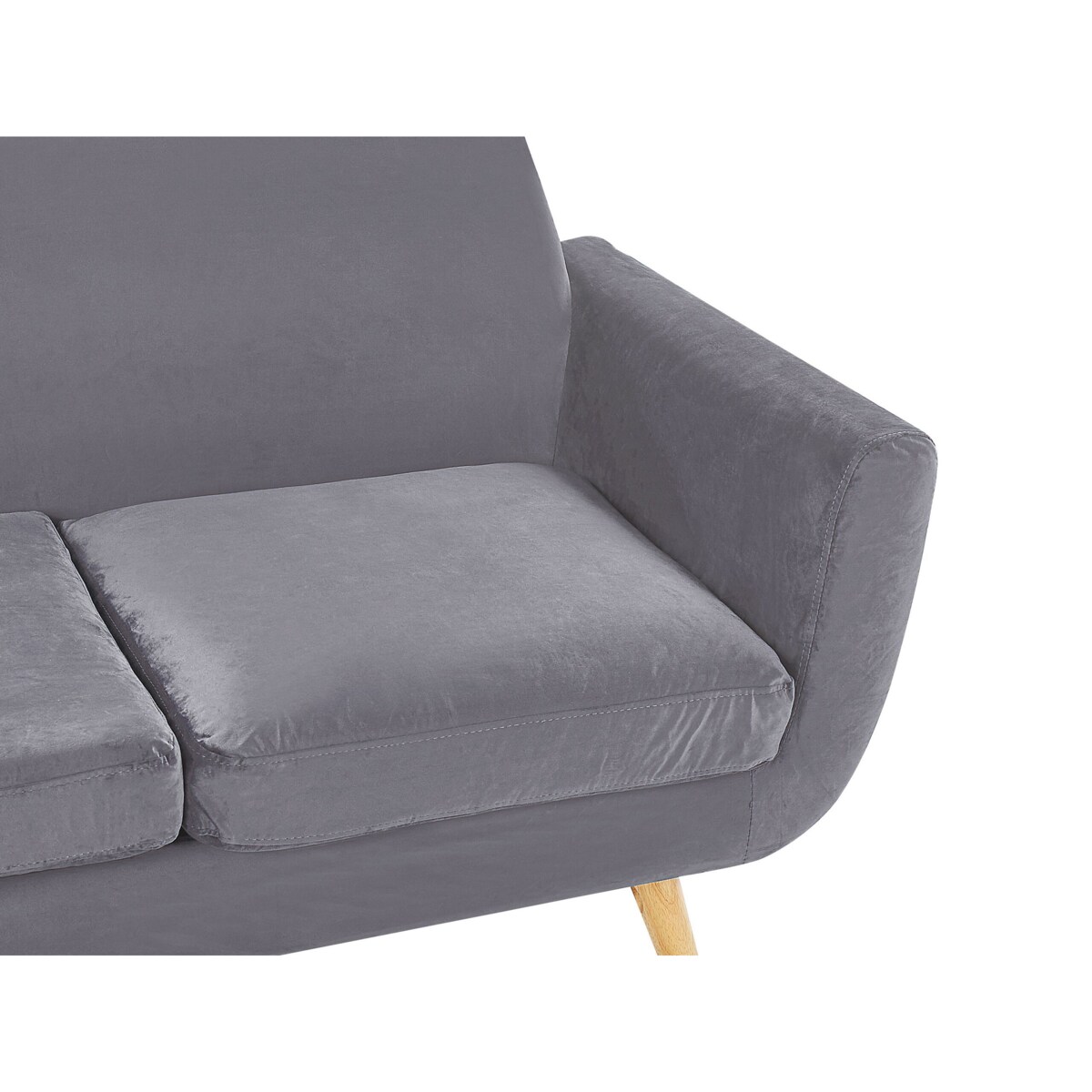 Pokrowiec na sofę 2-osobową welurowy szary BERNES