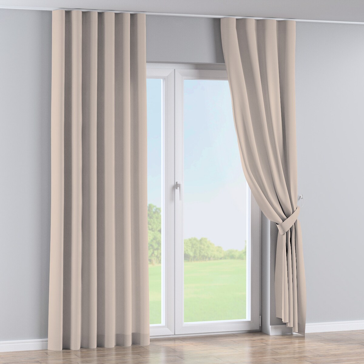 Zasłona na taśmie wave 130x260 jasnobeżowy