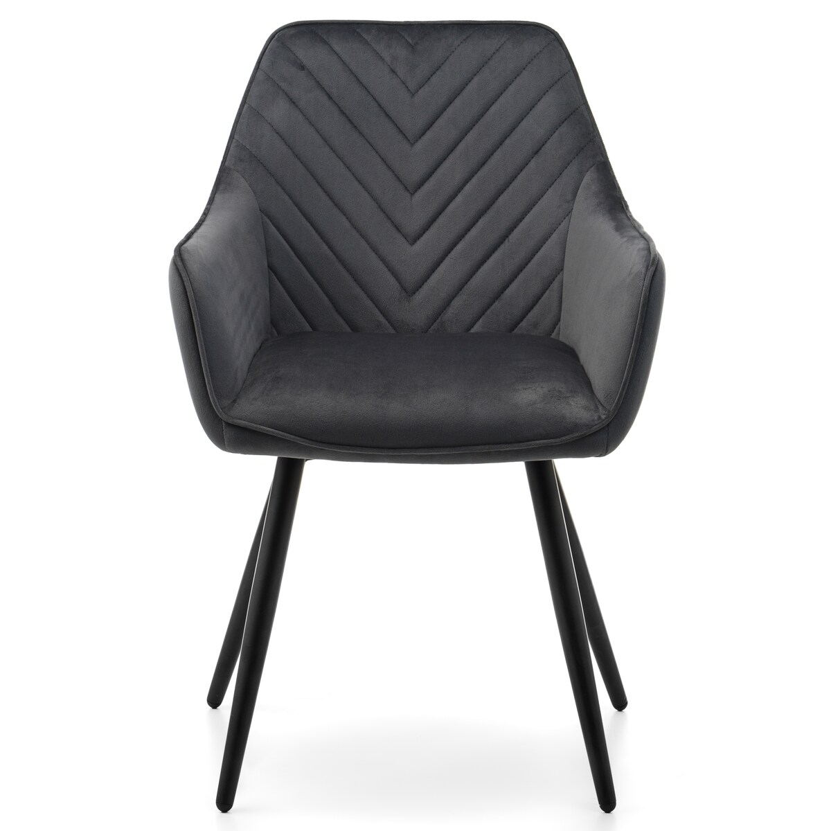 Krzesło tapicerowane welurowe do salonu jadalni VASTO szare