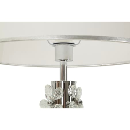 Lampa stołowa Flower, kolor srebrny i biały, żelazo i metal, 35 x 35 x 74 cm, 1 x E27, max. 40 W, motyw: kwiaty, styl glamour, Mauro Ferretti