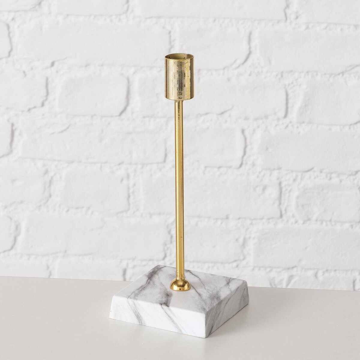 Zestaw świeczników na jedną świeczkę LAGRO, podstawa z betonu imitującego marmur