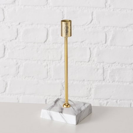 Zestaw świeczników na jedną świeczkę LAGRO, podstawa z betonu imitującego marmur