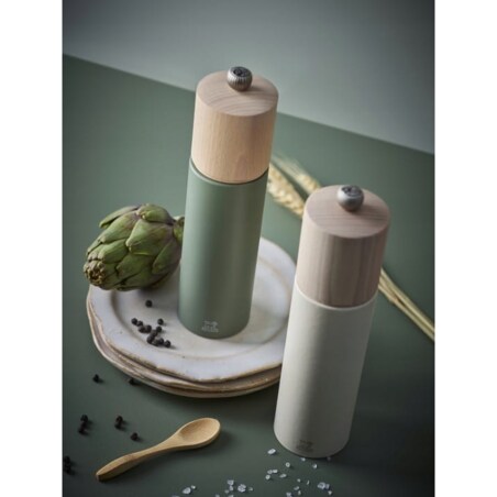 Młynek ręczny do pieprzu 21cm uniwersalny drewniany zielony pieprzniczka