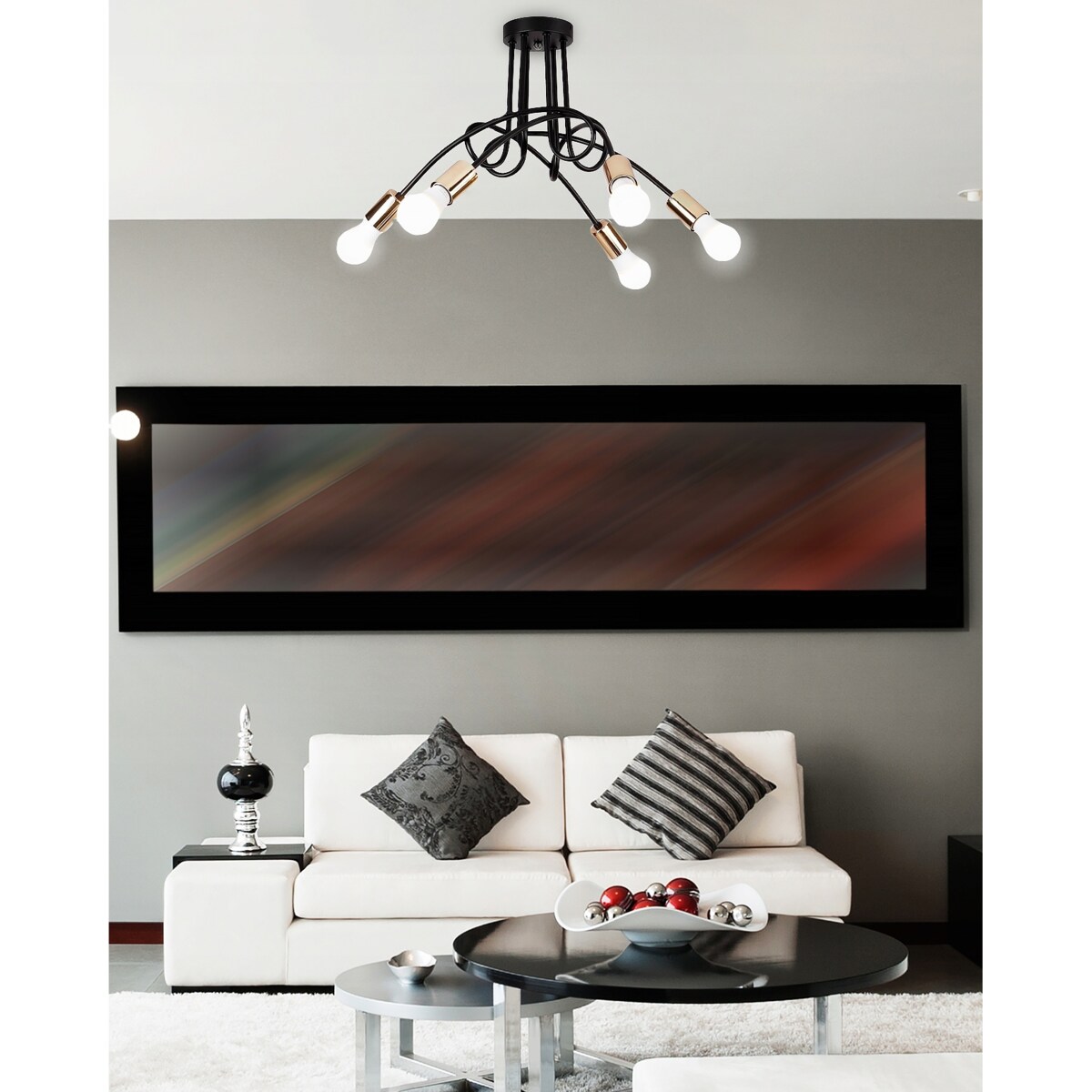 Lampa Sufitowa Wisząca Żyrandol Paradise 5 Złota