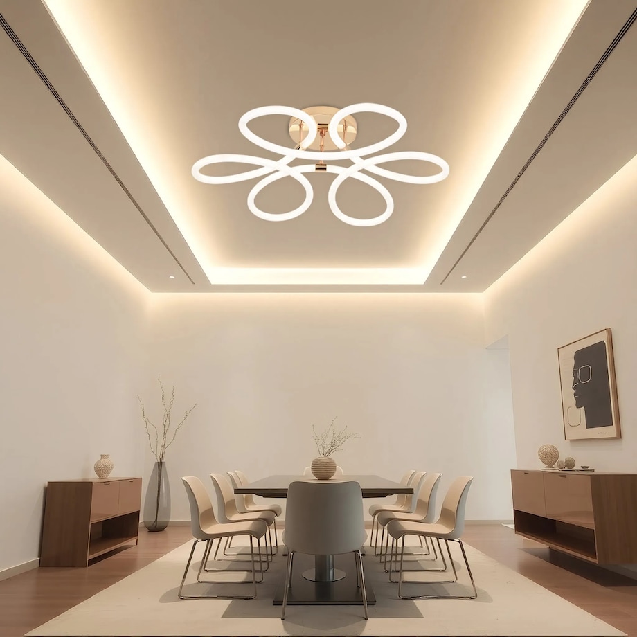 Lampa Sufitowa Led G023-C Złoty, Metal, Tworzywo Sztuczne