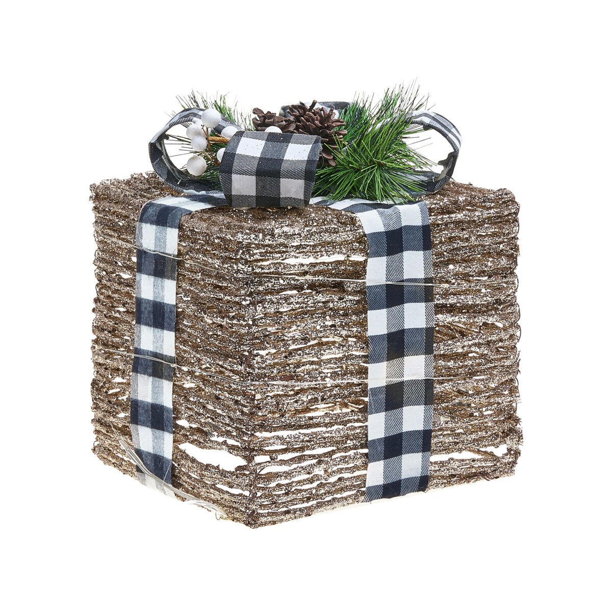 Zestaw 3 dekoracji świątecznych LED ARRESKOV Prezenty świąteczne 20/25/30 cm Brązowy