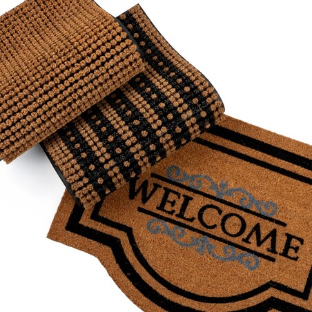 Wycieraczka 60x80cm E-Coco Classic Welcome Natural Kokosowa Beżowa wewnętrzna