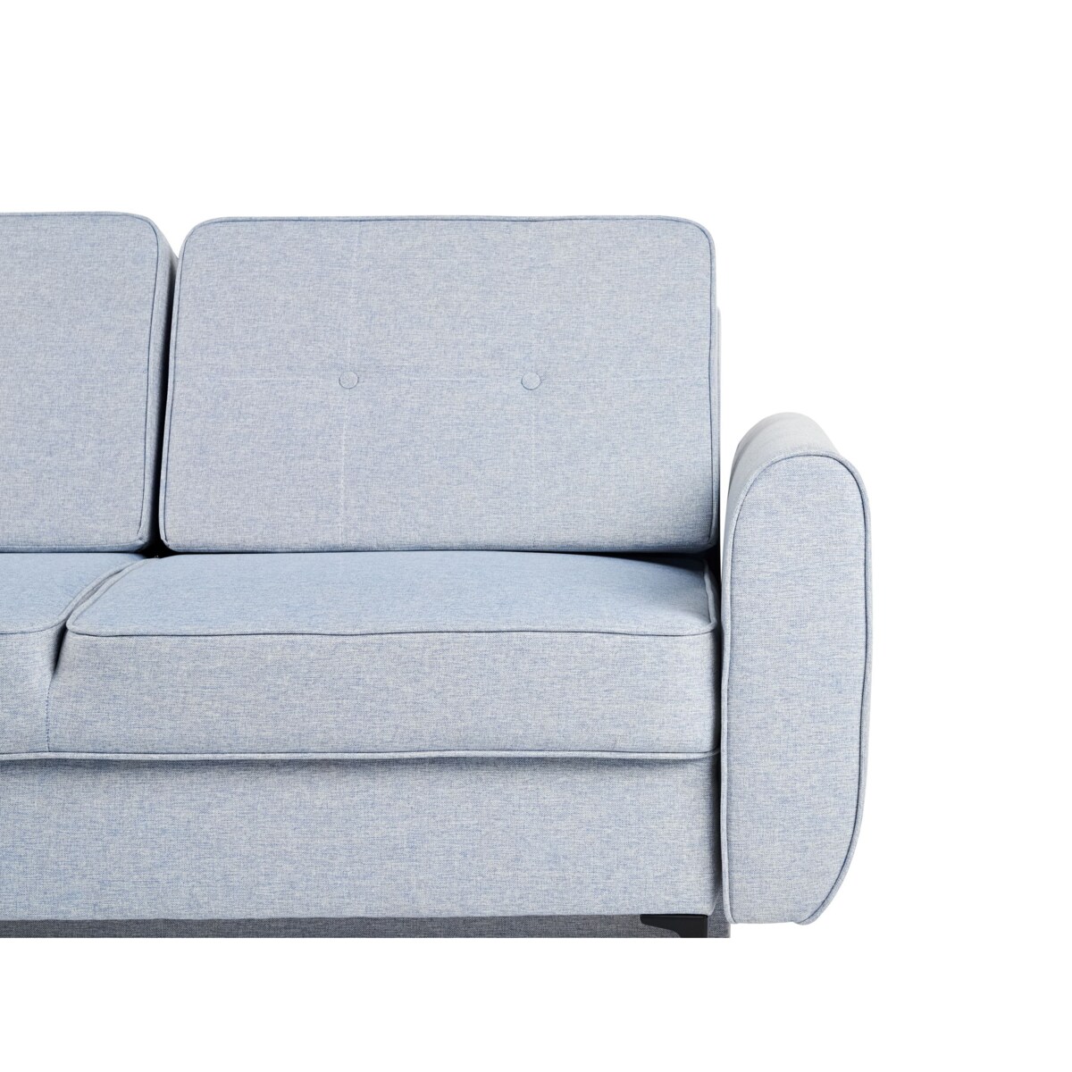 Narożnik rozkładany dla 3 osób SIMRIS Błękitny ze schowkiem Prawostronny