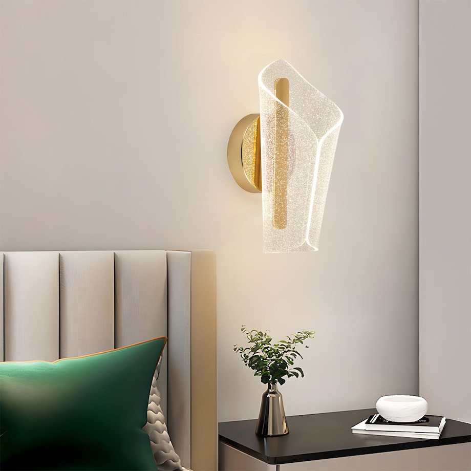 Kinkiet G030-W Led Złoty, Metal, Tworzywo Sztuczne