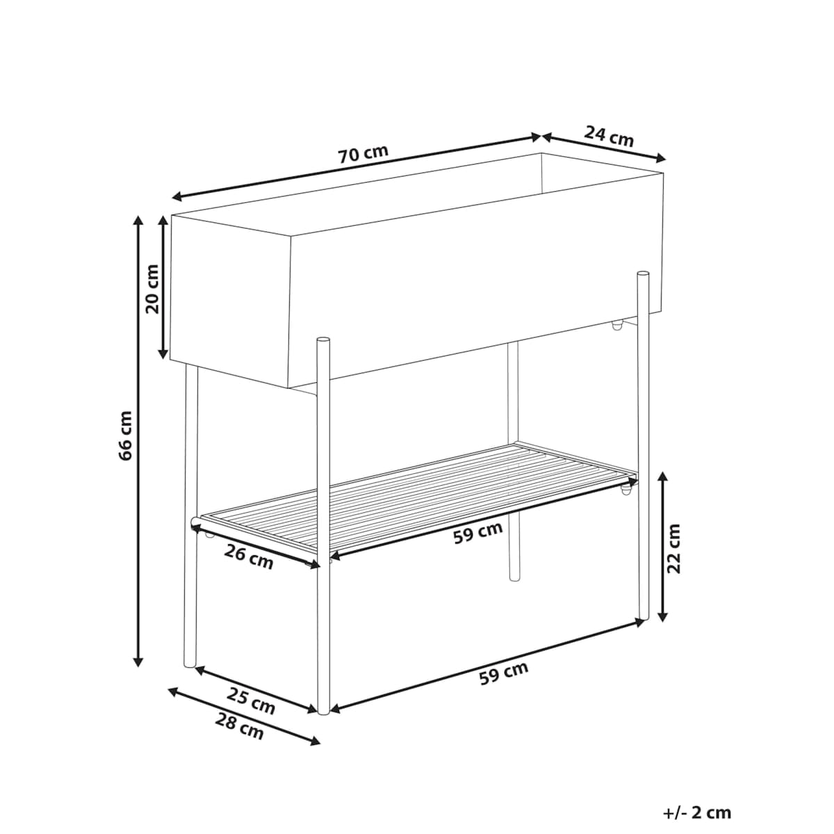 Doniczka VINCA Metal 70 cm