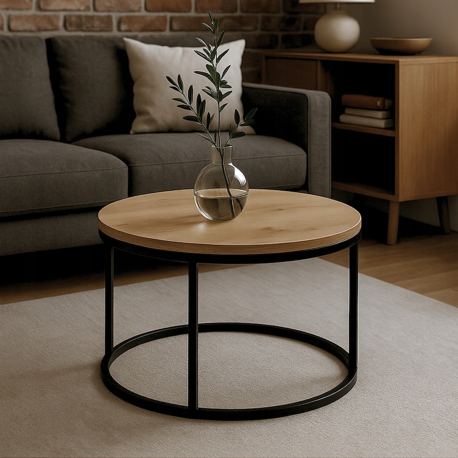 Stolik Kawowy ARTISAN 60 cm Metal Minimalizm Industrialny Styl SOFT LOFT