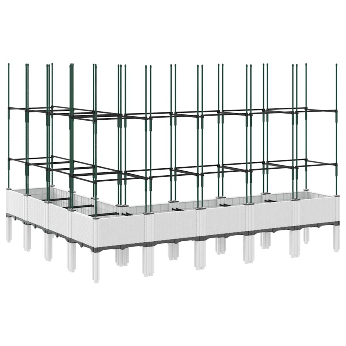 vidaXL Donica ogrodowa z kratką, biała, 200x160x142,5 cm, PP