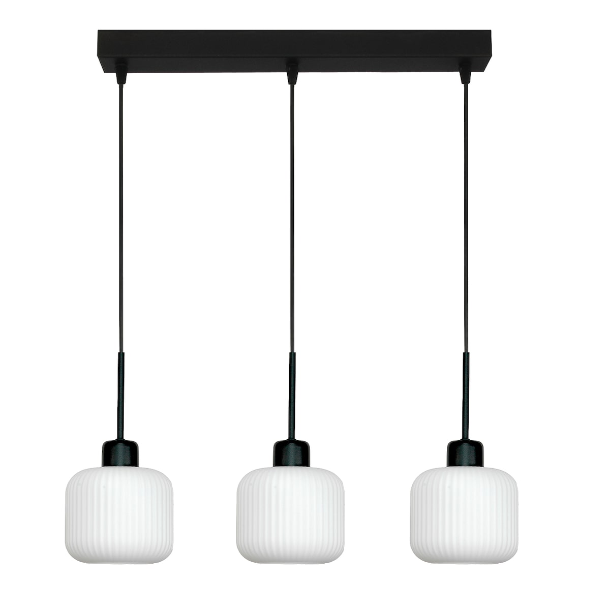 lampa wisząca 3 punktowa edylit białe klosze loft