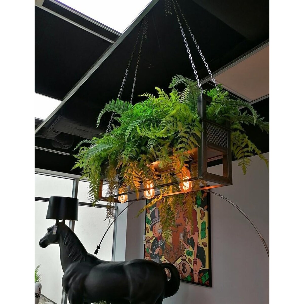 Lampa wisząca Semira OSW000933 dekoracyjna doniczka srebrna