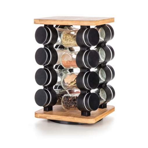 STOJAK obrotowy z pojemnikami na przyprawy czarne banquet solniczka zioła