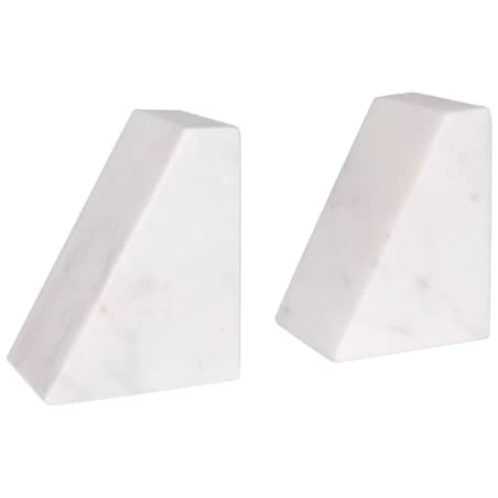 Zestaw 2 marmurowych podpórek do książek biały KROKOS